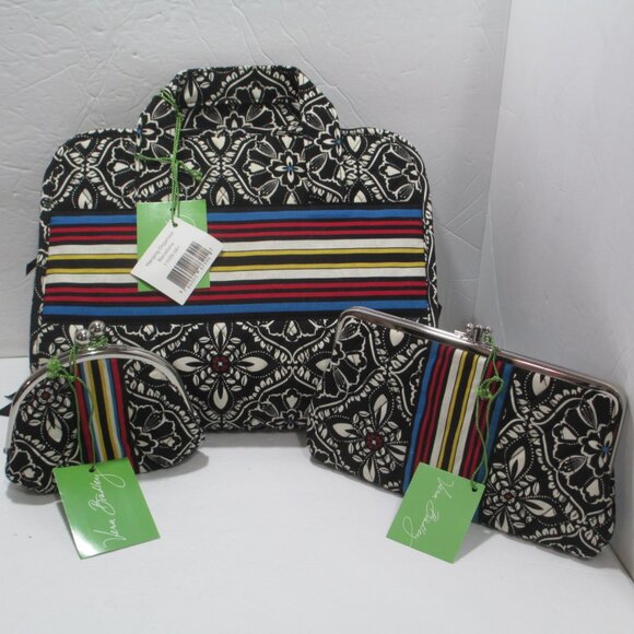 Vera Bradley Handbags - NWT Vera Bradley Retired Barcelona 3 Pc Set Organizer Wallet Coin Purse
